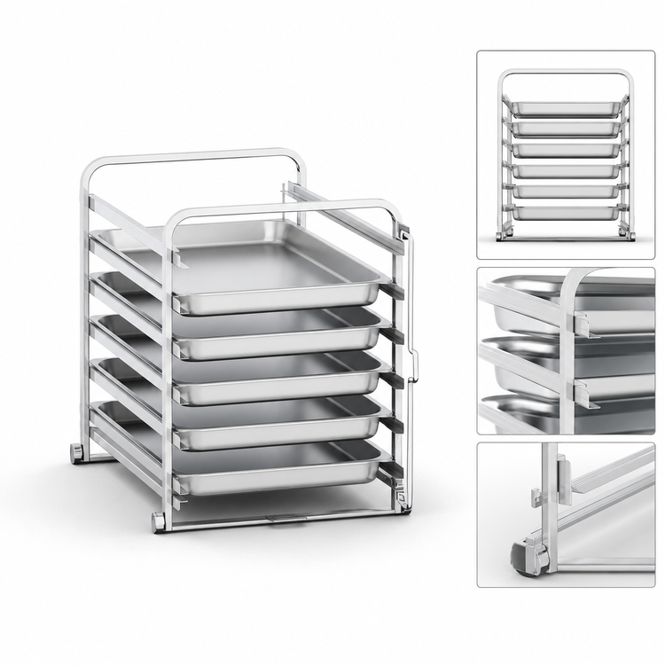Product image #4 for RATIONAL 6-Half Size Mobile Oven Rack for iCombi Pro/Classic, 6-Pan Capacity