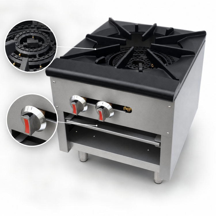 Product image #4 for Sapphire Single Stock Pot Range, 18-Inch Wide, 80,000 BTU, NG/LP Convertible