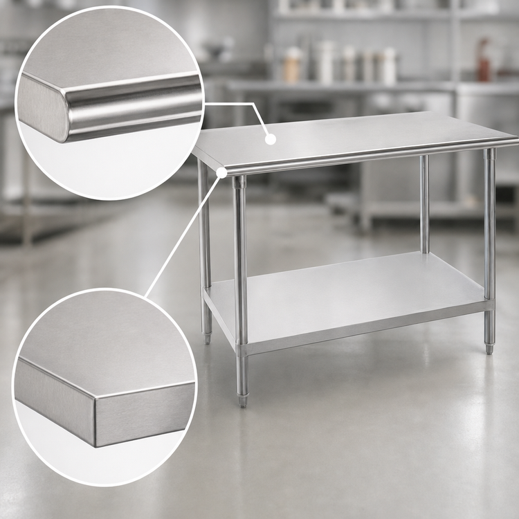 Product image #4 for Advance Tabco 84-Inch W x 36-Inch D Stainless Steel Work Table with Adjustable Undershelf