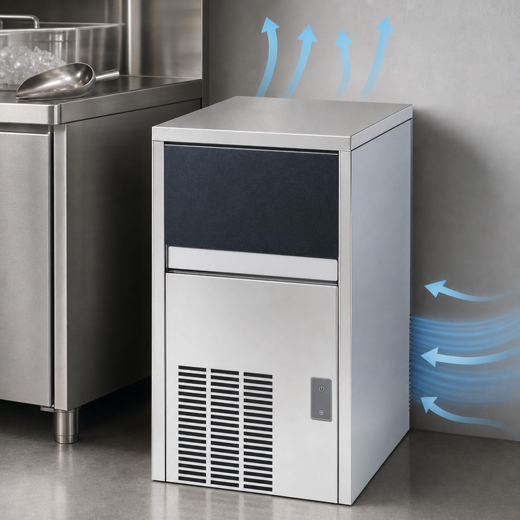 Product image #4 for Brema Undercounter Air-Cooled Cube Ice Maker with Bin, 79 lb/Day, 20 lb Storage
