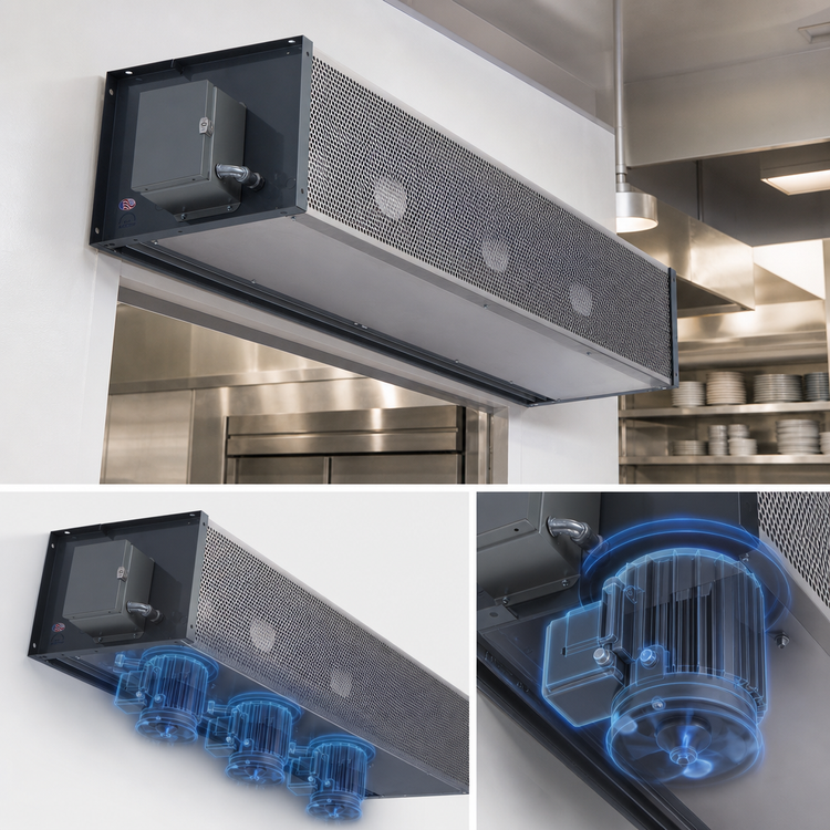Product image #4 for Berner Industrial Series IDC14-3096A-1 96-Inch Unheated Direct Drive Air Curtain