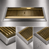 Thumbnail image #4 for Surface Mount Stainless Steel Drip Tray Trough with Louvered PVD Brass Screen, 16 x 6-1/2 Inch