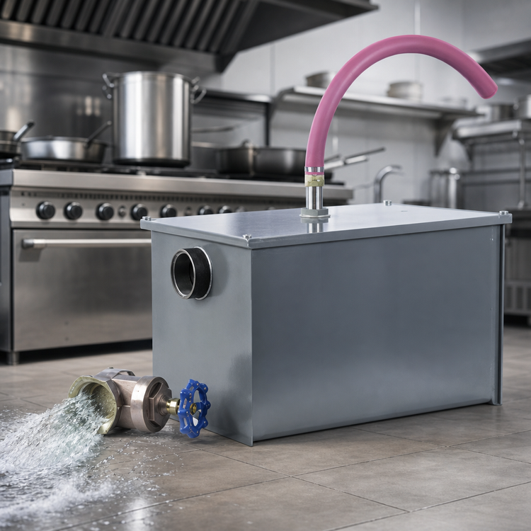 Product image #4 for WD-15-A Semi-Automatic Draw-Off Grease Interceptor, 15 GPM, 30 lb Capacity, 2-Inch Threaded Connections