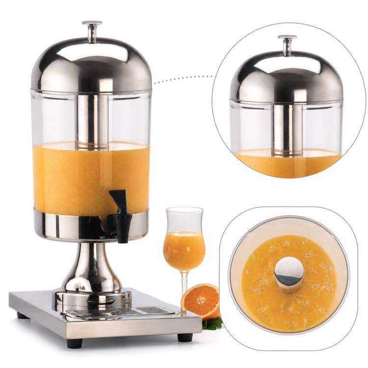 Product image #4 for American Metalcraft Single Juice Dispenser with Ice Container, 8.5 Quart, Acrylic Body