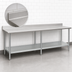 Thumbnail image #4 for Eagle Group Budget Series 144-Inch x 24-Inch Stainless Steel Work Table with 4-1/2-Inch Backsplash and Galvanized Undershelf