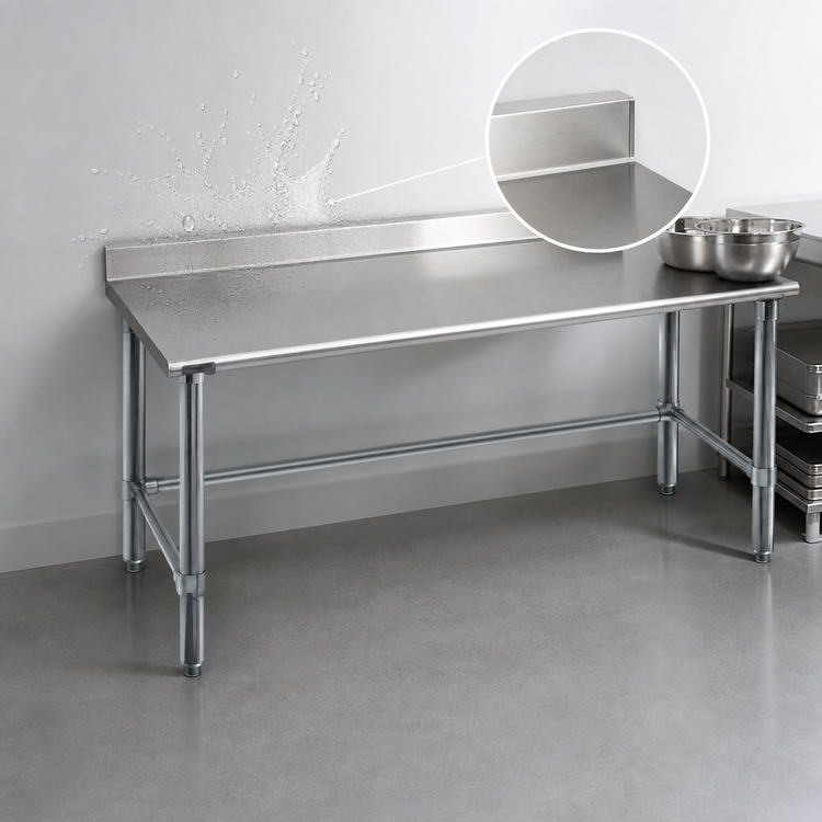 Product image #4 for Eagle Spec-Master 84" x 24" Stainless Steel Work Table with 4-1/2" Backsplash and Tubular Base