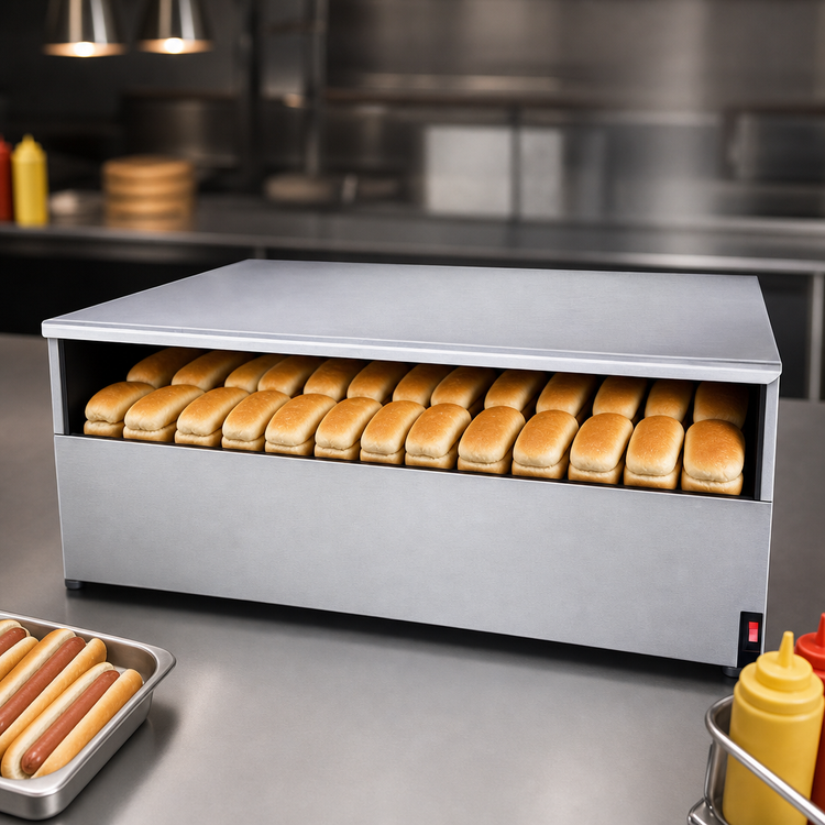 Product image #4 for APW Wyott BWD-50 Dry Freestanding Hot Dog Bun Warmer, 40-Bun Capacity