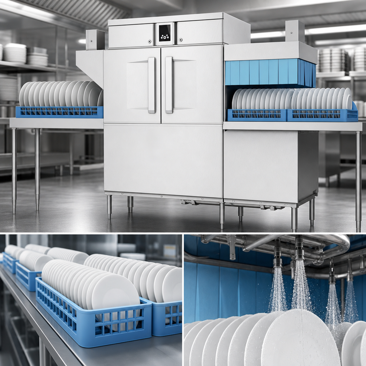 Product image #4 for Hobart CL66C-DWR Steam Single-Tank High-Temperature Rack Conveyor Dishwasher with Drain Water Energy Recovery