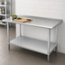 Thumbnail image #4 for Advance Tabco 144-Inch x 36-Inch 304 Stainless Steel Work Table with 1-1/2-Inch Rear Up-Turn, Galvanized Undershelf and Legs