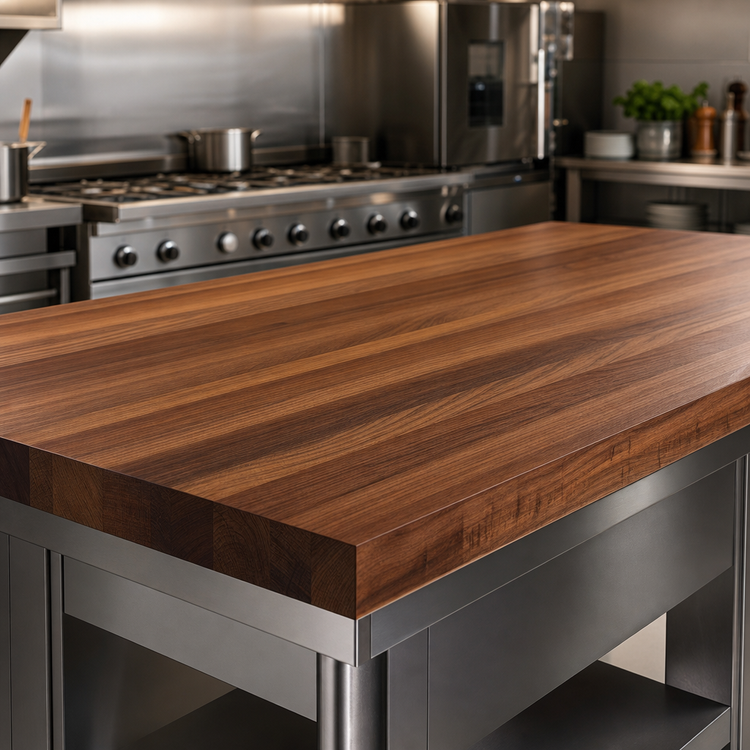 Product image #4 for Boos Block American Black Walnut Kitchen Countertop, 96 x 36 x 1-1/2 Inch, Full-Length Edge Grain, Varnique Finish