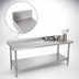 Thumbnail image #4 for John Boos Stallion 84-Inch x 36-Inch 14-Gauge 300-Series Stainless Steel Work Table with Rear Up-Turn and Adjustable Undershelf