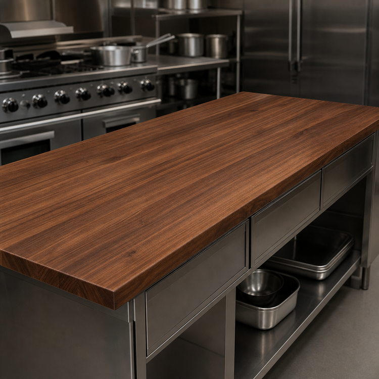 Product image #4 for John Boos Boos Block 84 Inch x 27 Inch Edge Grain American Black Walnut Kitchen Countertop