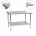 Thumbnail image #4 for BlendPort Budget Series 84 in. W x 30 in. D Stainless Steel Work Table with Rear Upturn and Adjustable Undershelf