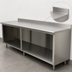 Thumbnail image #4 for Advance Tabco Special Value Series 96 Inch x 24 Inch Stainless Steel Open Base Work Table with 5 Inch Backsplash