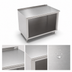 Thumbnail image #4 for John Boos Modular Open Front Cabinet Base Work Table, 72 x 36 Inch, 16-Gauge Stainless Steel Top, 1-1/2-Inch Rear Riser