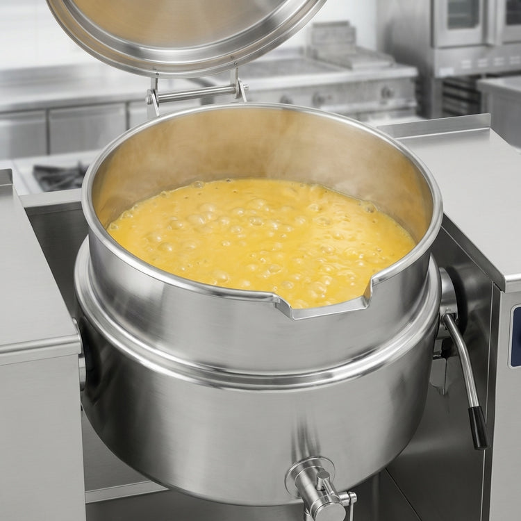 Product image #3 for Crown DLT-40 Direct Steam 40 Gallon 2/3 Jacket Tilting Kettle