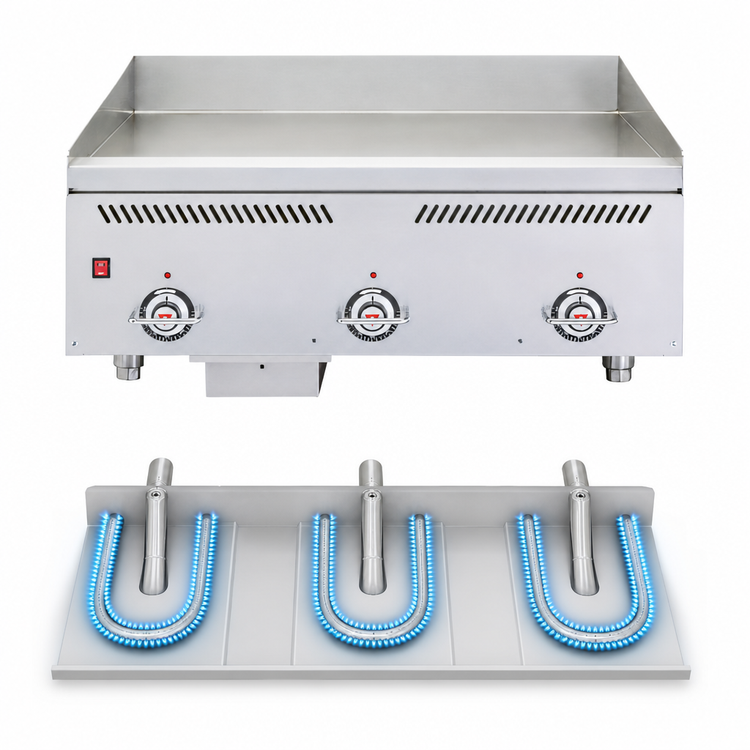 Product image #5 for Vulcan 36-Inch Heavy Duty Countertop Gas Griddle with 1-Inch Steel Plate, 3 Burners, and Drawer