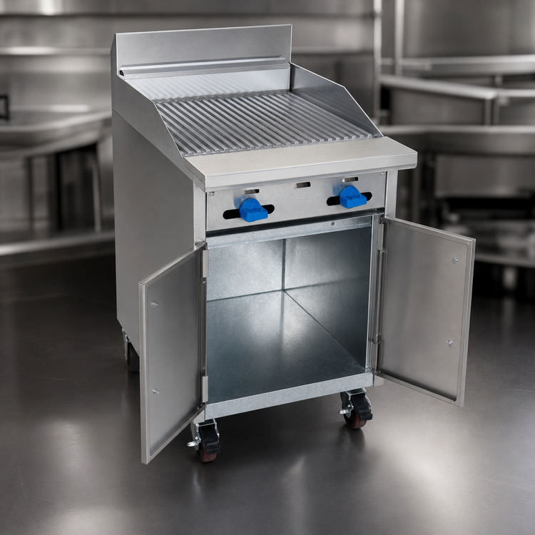 Product image #4 for Comstock-Castle F32-2LB 24-Inch Gas Char-Broiler Range with Open Front Cabinet Base, Lava Rock Broiler and Stainless Steel Exterior
