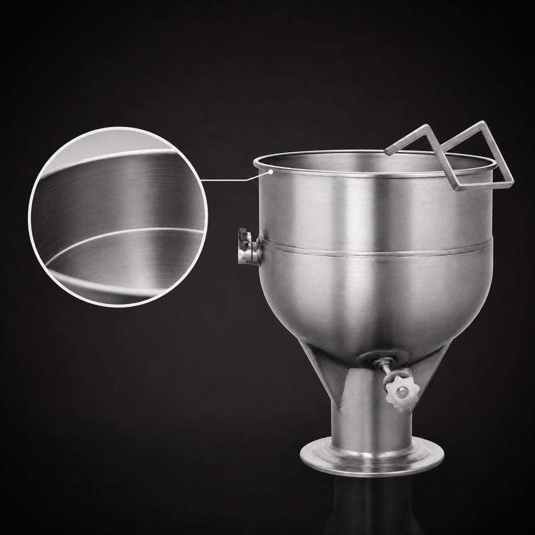 Product image #4 for Legion LP-80 80-Gallon Stationary Direct Steam Kettle, 2/3 Jacketed, Pedestal Base