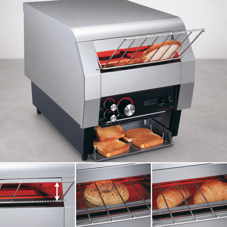 Product image #4 for Hatco Toast-Qwik TQ-400 Electric Countertop Horizontal Conveyor Toaster, 2-Inch Opening, 120V