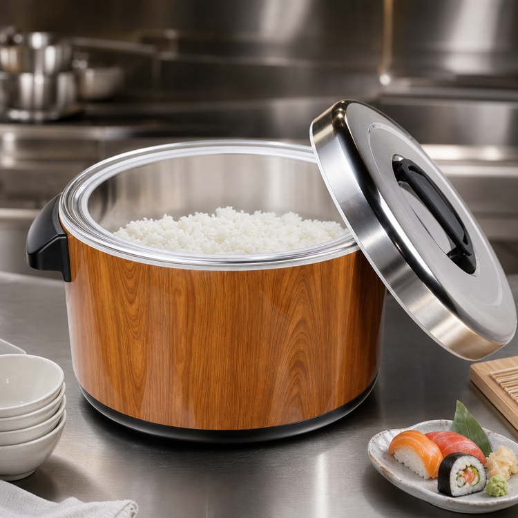 Product image #4 for Thunder Group Insulated Sushi Rice Container, 40-Cup, Woodgrain Finish, Non-Electric