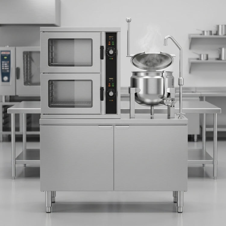 Product image #3 for Crown GCX-2-10 Two Compartment Gas Convection Steamer with 10 Gallon Kettle