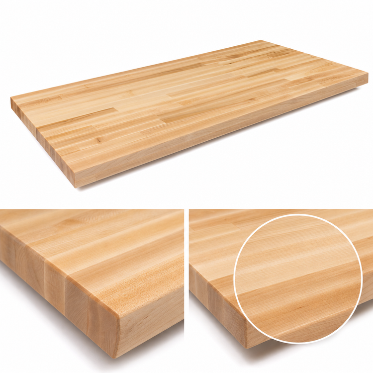 Product image #4 for John Boos Boos Block Northern Hard Rock Maple Kitchen Countertop, Blended Edge Grain, 144 x 36 x 1-1/2 Inch, Varnique Finish