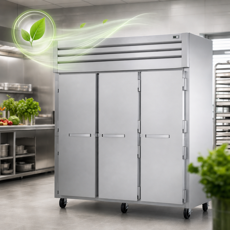 Product image #4 for SPEC SERIES Three-Section Reach-In Freezer with Solid Swing Doors and Top-Mounted Self-Contained Refrigeration