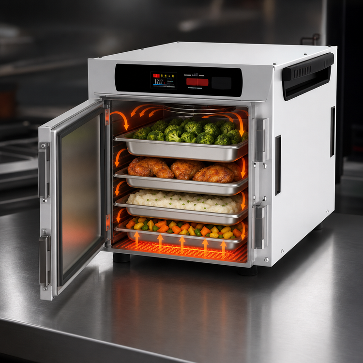 Product image #5 for Metro HotBlox Narrow 4-Pan Countertop/Stacking Insulated Holding Cabinet with 2.4-Inch Touchscreen and Solid Door