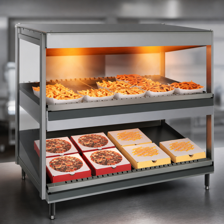 Product image #4 for Hatco Glo-Ray 41-Inch Countertop Pass-Thru Slant/Horizontal High-Watt Hot Food Merchandising Warmer