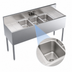 Thumbnail image #4 for Krowne Royal Series Three-Compartment Underbar Sink Unit with Integrated Drainboards and Faucet, 60