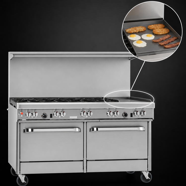 Product image #4 for Southbend Ultimate 60-Inch Gas Restaurant Range with 6 Star/Sauté Burners, 24-Inch Griddle and 2 Convection Ovens