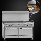Thumbnail image #4 for Southbend (Middleby) Ultimate 4603AA-2G 60-Inch Gas Restaurant Range with 6 Burners, 24-Inch Griddle & 2 Convection Ovens