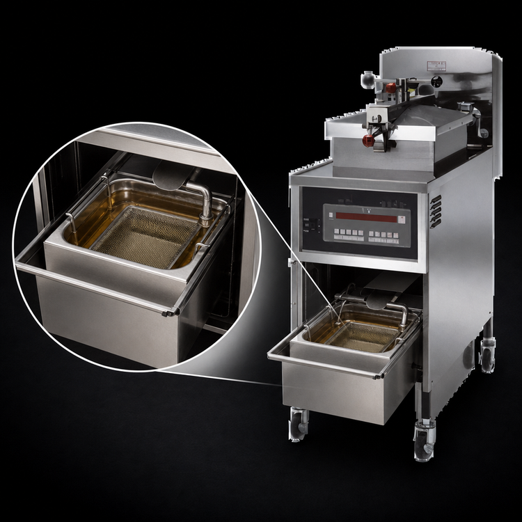 Product image #4 for Henny Penny PFE500.07 Electric 4-Head Pressure Fryer, 48 lb Oil Capacity, Computron 8000 Control
