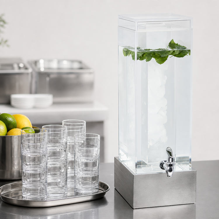 Product image #4 for Aspen 3 Gallon Square Clear Acrylic Beverage Dispenser