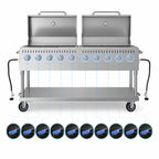 Thumbnail image #4 for Koolmore CGKIT7-D36D36 72-Inch Mobile 10-Burner Commercial Outdoor Propane Grill with Two 36-Inch Roll Dome Covers