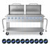 Thumbnail image #4 for KoolMore 72-Inch Mobile 10-Burner Commercial Outdoor Propane Grill with Two 36-Inch Roll Dome Covers