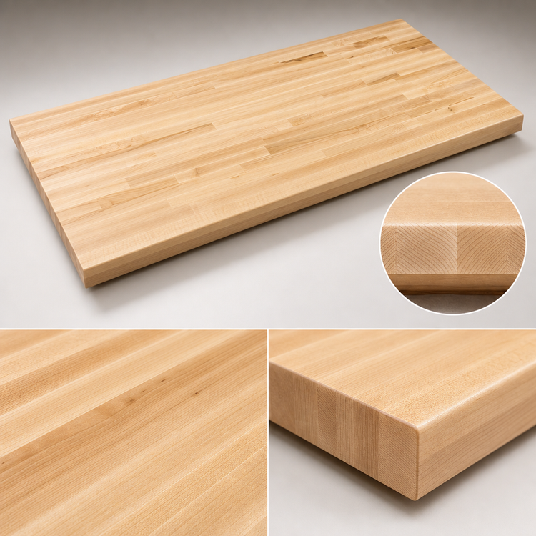 Product image #4 for Boos Block 72 x 38 Inch Blended Edge Grain Northern Hard Rock Maple Kitchen Countertop with Varnique Finish