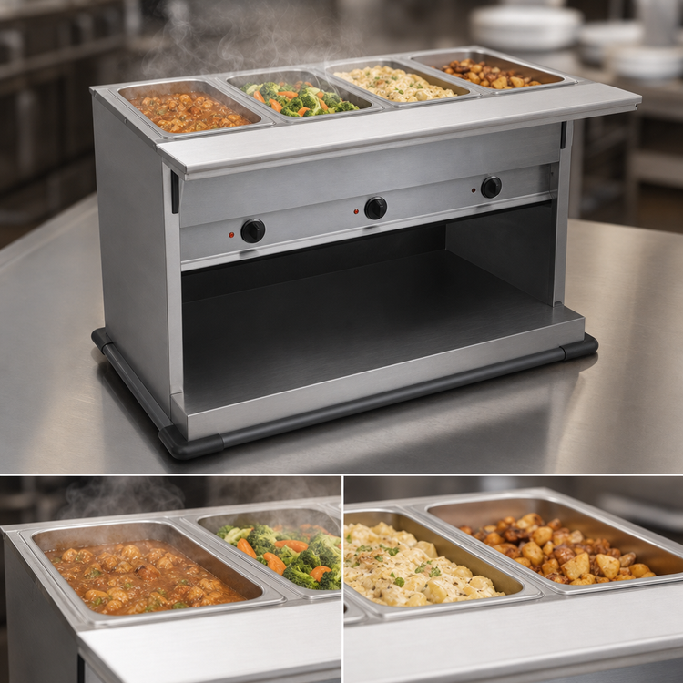 Product image #4 for Spec-Master PHT4CB-240-3 Portable Electric Hot Food Table with (4) Wells