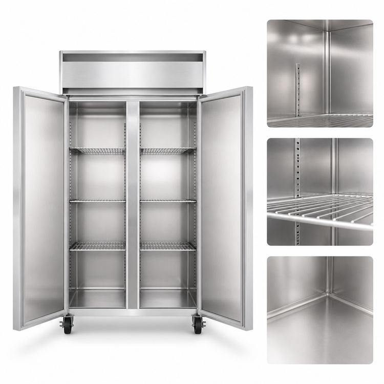 Product image #4 for Continental Refrigerator Slim Line 2FSESNSS Two-Section Shallow Depth Reach-In Freezer