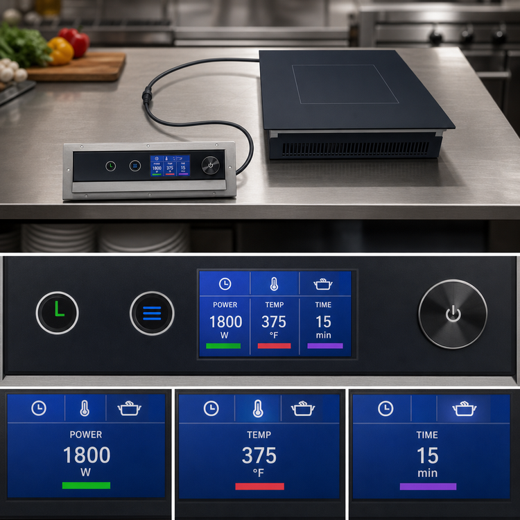Product image #4 for Hatco Rapide Cuisine IRNG-PB1-18 Drop-In Countertop Single Burner Induction Range, 1800W, 120V