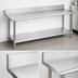 Thumbnail image #4 for Duke 108 Inch x 24 Inch Stainless Steel Work Table with 5 Inch Riser and Galvanized Undershelf