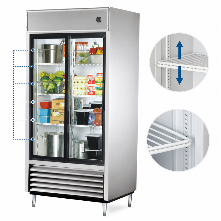 Product image #4 for True TSD-33G-HC-LD 2-Section Reach-In Refrigerator with Sliding Glass Doors