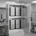 Thumbnail image #3 for Crown GSX-16HE Two-Compartment Full-Size Gas Convection Steamer with Cabinet Base