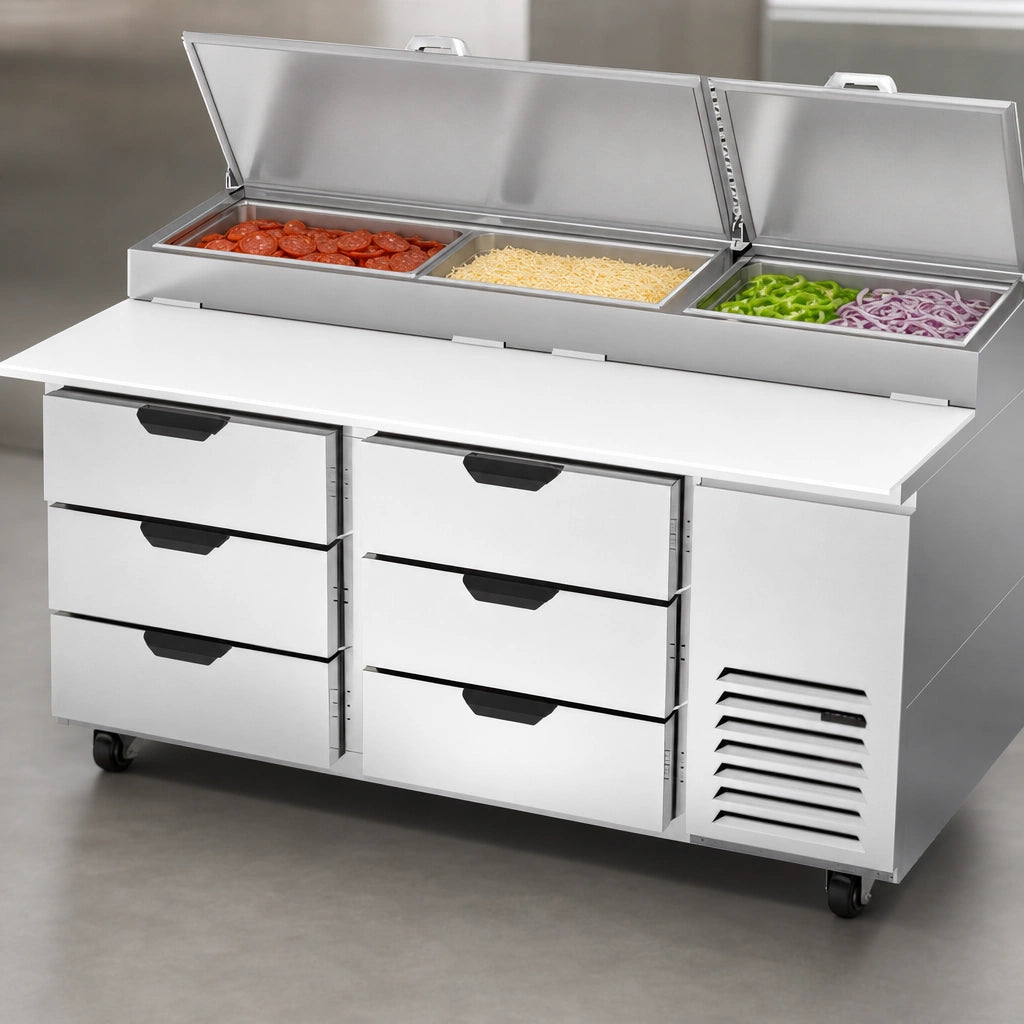 Three-Pan Refrigerated Top Rail