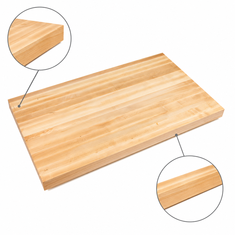Product image #4 for John Boos Boos Block 48 x 48 Inch Square Edge Grain Solid Maple Kitchen Countertop, 1-3/4 Inch Thick, Oil Finish