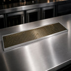 Thumbnail image #4 for Micro Matic USA DP-820DSSPVD-30 Surface-Mount Stainless Steel Drip Tray Trough, 30 x 8 in, PVD Brass Screen, 5/8 in Drain