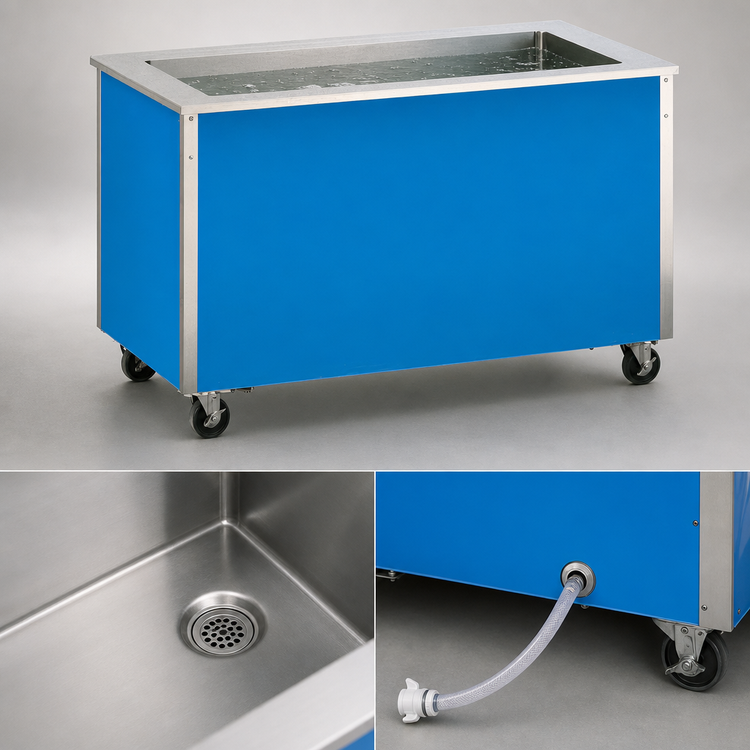 Product image #4 for Vollrath 4-Series Signature Server® 4-Pan Mobile Wet-Operation Bain Marie Hot Food Station, 60 x 28 x 34 Inches