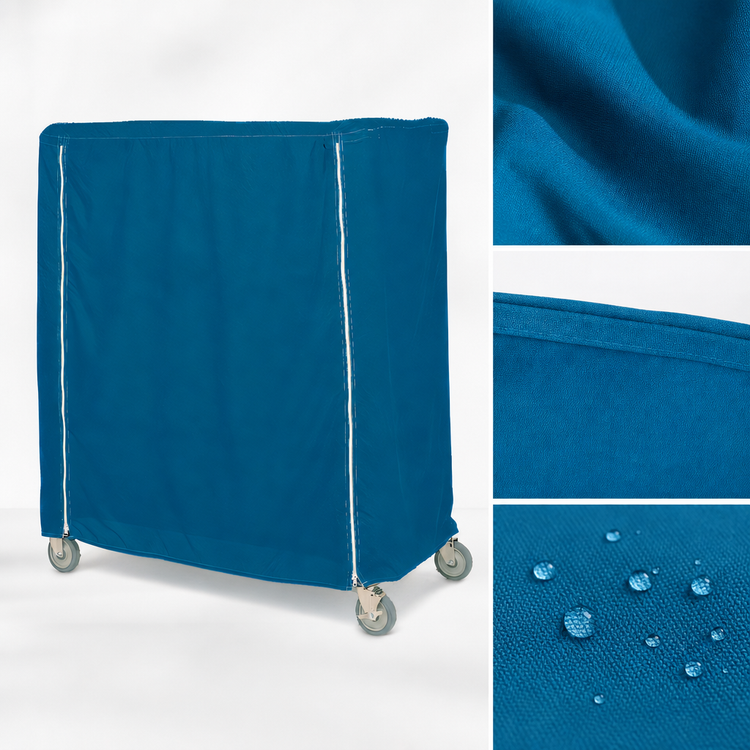 Product image #4 for Metro Mariner Blue Uncoated Nylon Banquet Cart Cover, 48 x 18 x 62 Inches