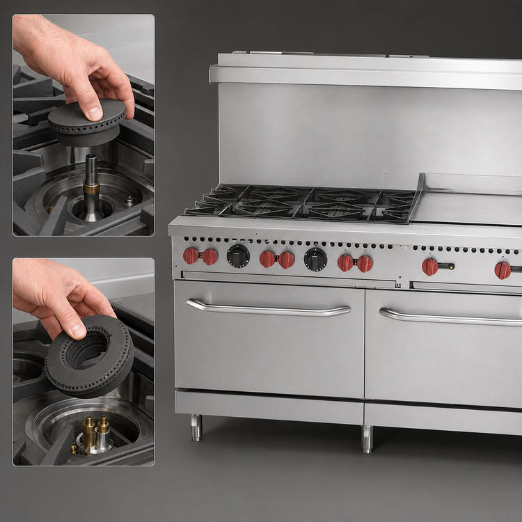 Product image #4 for Vulcan SX Series 60-Inch Commercial LP Gas Range with 6 Open Burners, 24-Inch Griddle, and 2 Standard Ovens